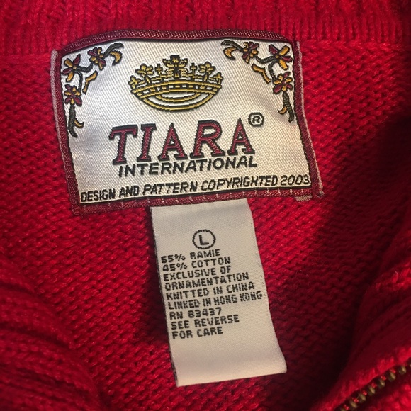 Tiara International USA Flag Sweater Size Large - Picture 3 of 3